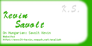 kevin savolt business card